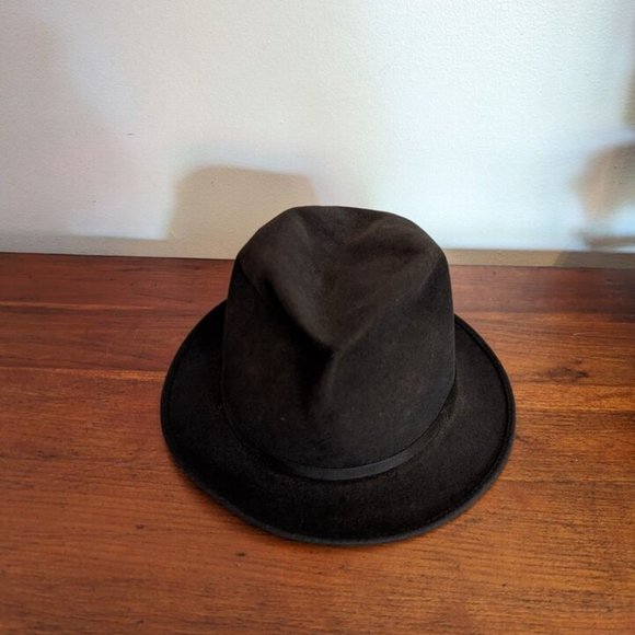 Vintage John B. Stetson Whippet Hat Small Black Felt - Picture 7 of 7